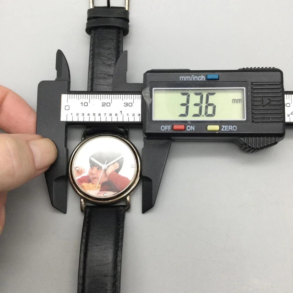 Life Cereal 2000 Men Watch 34mm Silver Tone He Likes It Hey Mikey Black Leather